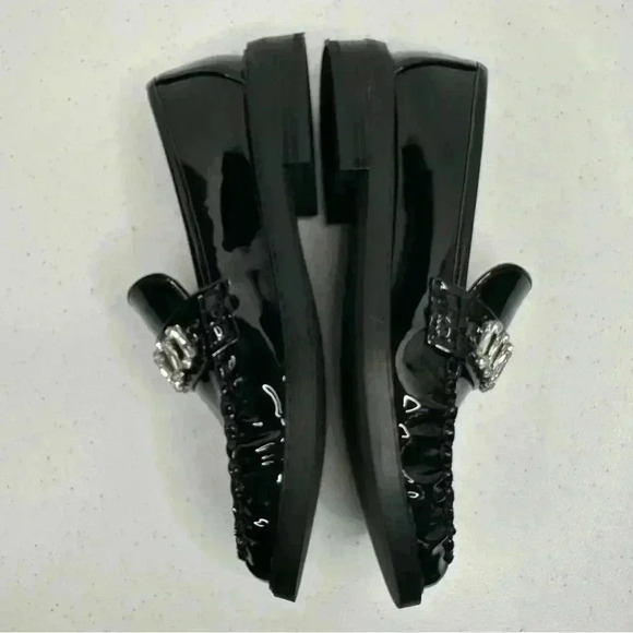 LOFT Women’s Crystal Black Patent Loafers Beautifuly Crystal Embellished Size 6M - Picture 6 of 15